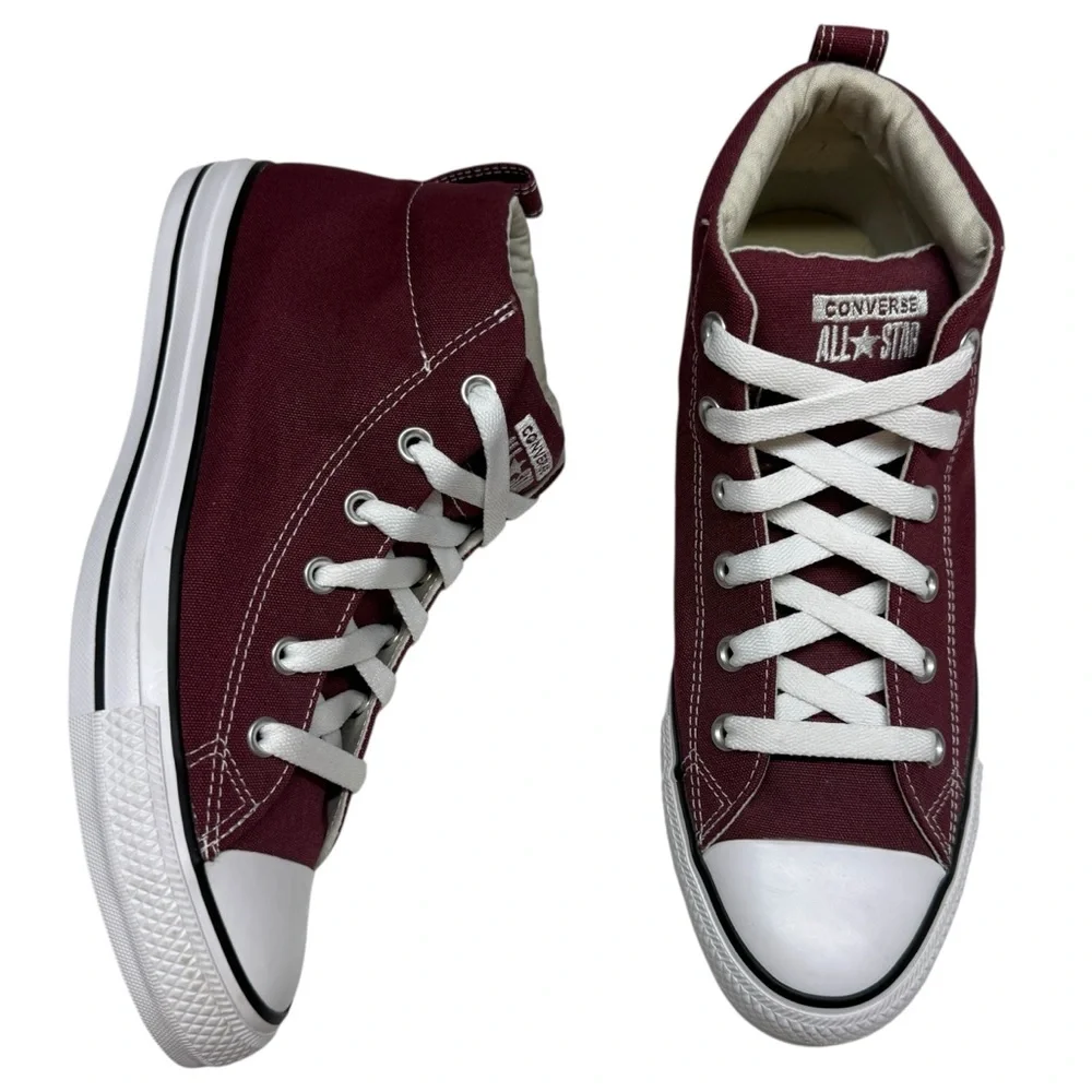 Converse All Star Street Mid Top Sneakers Shoes in Dark Sangria colorway Mens 9 - Picture 2 of 12